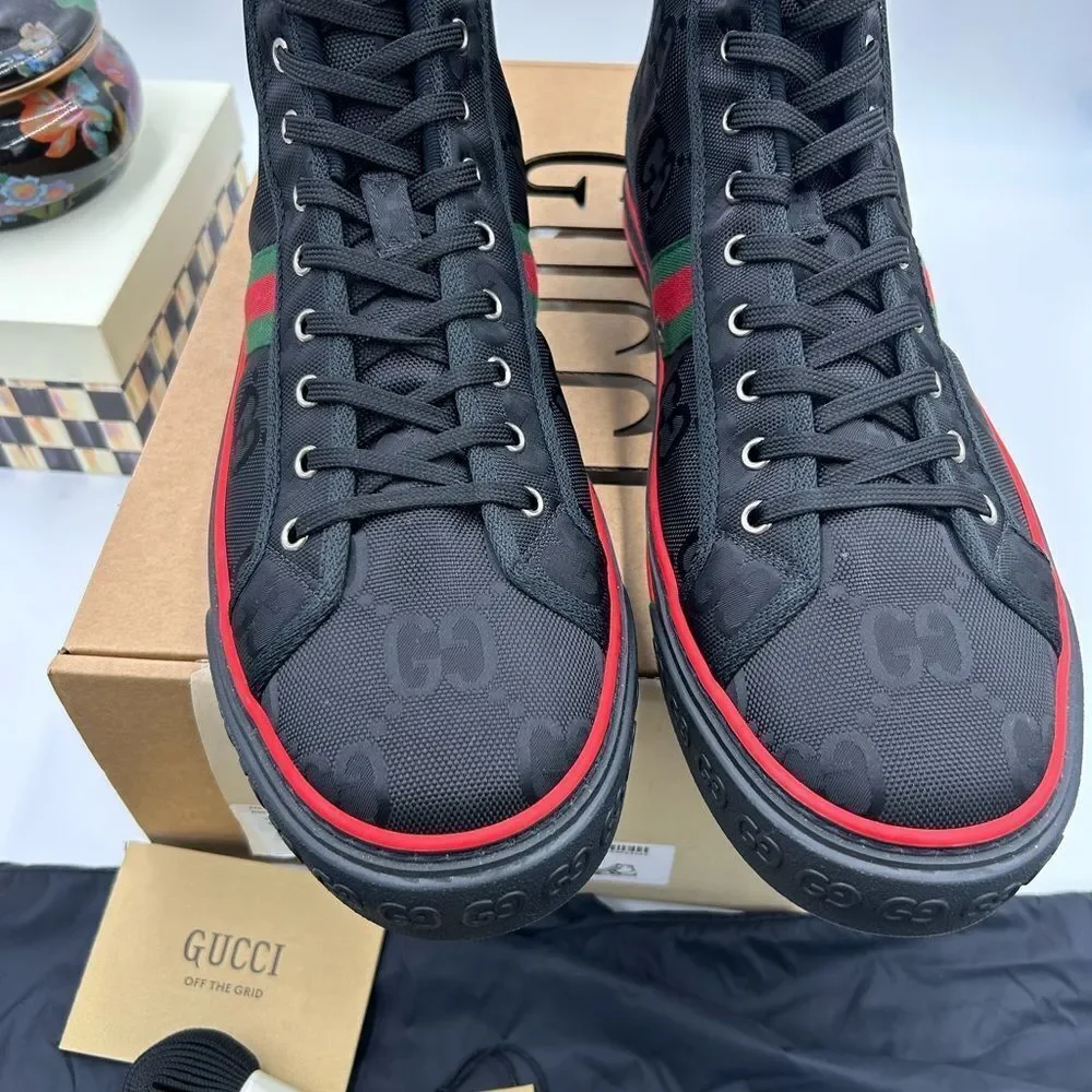 Men's Gucci tennis 1977 high top sneakers size 15.5 made in Italy